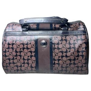 Coach Chelsea Heritage Brown & Black Coated Leather Satchel Handbag F1069-F15132